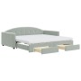 Sofá cama nido con cajones terciopelo gris claro 100x200 cm de vidaXL, Camas y somieres - Ref: Foro24-3197380, Precio: 480,25...