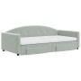 Sofá cama nido con cajones terciopelo gris claro 100x200 cm de vidaXL, Camas y somieres - Ref: Foro24-3197380, Precio: 480,25...
