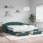 Sofá cama nido con cajones terciopelo verde oscuro 100x200 cm de vidaXL, Camas y somieres - Ref: Foro24-3197382, Precio: 471,...