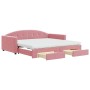 Sofá cama nido con cajones terciopelo rosa 100x200 cm de vidaXL, Camas y somieres - Ref: Foro24-3197383, Precio: 479,41 €, De...