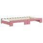 Sofá cama nido con cajones terciopelo rosa 100x200 cm de vidaXL, Camas y somieres - Ref: Foro24-3197383, Precio: 479,41 €, De...