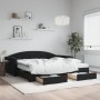 Sofá cama nido con cajones terciopelo negro 100x200 cm de vidaXL, Camas y somieres - Ref: Foro24-3197384, Precio: 486,84 €, D...