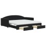 Sofá cama nido con cajones terciopelo negro 100x200 cm de vidaXL, Camas y somieres - Ref: Foro24-3197384, Precio: 486,84 €, D...