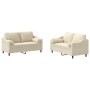 Juego de sofás con cojines 2 piezas tela crema en Sofás | Comprar online en Foru.es