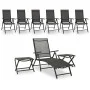 Juego de muebles de jardín 9 piezas negro y gris antracita de vidaXL, Conjuntos de jardín - Ref: Foro24-3070643, Precio: 419,...