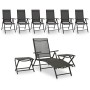 Juego de muebles de jardín 9 piezas negro y gris antracita de vidaXL, Conjuntos de jardín - Ref: Foro24-3070643, Precio: 426,...