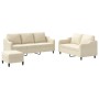 Juego de sofás con cojines 3 piezas tela crema en Sofás | Comprar online en Foru.es
