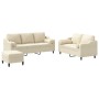 Juego de sofás con cojines 3 piezas tela crema en Sofás | Comprar online en Foru.es