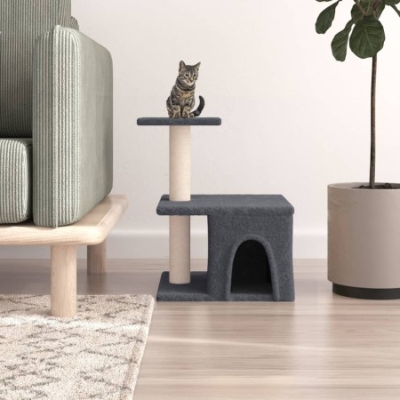 Rascador para gatos con postes de sisal gris oscuro 48 cm en Mobiliario para gatos | Comprar online en Foru.es