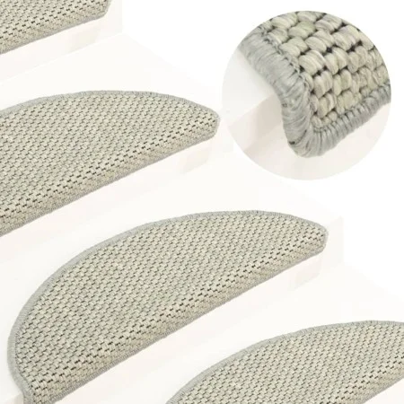 Alfombrillas autoadhesivas sisal 15 uds verde claro 56x17x3 cm de vidaXL, Alfombrillas para escalones - Ref: Foro24-326863, P...