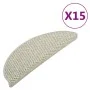 Alfombrillas autoadhesivas sisal 15 uds verde claro 56x17x3 cm de vidaXL, Alfombrillas para escalones - Ref: Foro24-326863, P...