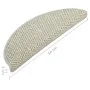 Alfombrillas autoadhesivas sisal 15 uds verde claro 56x17x3 cm de vidaXL, Alfombrillas para escalones - Ref: Foro24-326863, P...