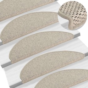 Alfombrillas autoadhesivas sisal 15 uds plateado 56x17x3 cm de vidaXL, Alfombrillas para escalones - Ref: Foro24-326871, Prec...