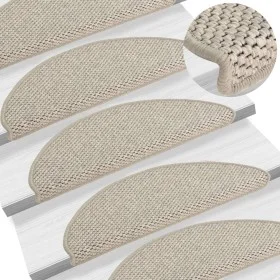 Alfombrillas autoadhesivas sisal 15 uds plateado 56x17x3 cm de vidaXL, Alfombrillas para escalones - Ref: Foro24-326871, Prec...
