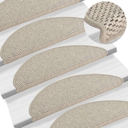 Alfombrillas autoadhesivas sisal 15 uds plateado 56x17x3 cm de vidaXL, Alfombrillas para escalones - Ref: Foro24-326871, Prec...