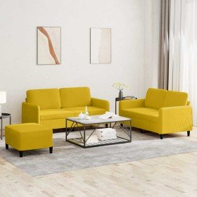 Juego de sofás 3 piezas terciopelo amarillo en Sofás | Comprar online en Foru.es