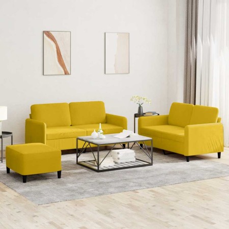 Juego de sofás 3 piezas terciopelo amarillo en Sofás | Comprar online en Foru.es