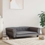 Cama para perros de cuero sintético gris 95x55x30 cm en Camas para perros | Comprar online en Foru.es