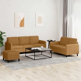 Juego de sofás 3 piezas terciopelo marrón en Sofás | Comprar online en Foru.es