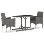 Juego de comedor para jardín 3 piezas gris de vidaXL, Conjuntos de jardín - Ref: Foro24-3072470, Precio: 188,86 €, Descuento: %