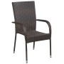 Set de muebles de comedor de jardín 7 piezas de ratán marrón de vidaXL, Conjuntos de jardín - Ref: Foro24-3072494, Precio: 43...