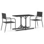 Juego de comedor para jardín 3 piezas negro de vidaXL, Conjuntos de jardín - Ref: Foro24-3072443, Precio: 124,11 €, Descuento: %