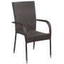 Set de muebles de comedor de jardín 5 piezas de ratán marrón de vidaXL, Conjuntos de jardín - Ref: Foro24-3072491, Precio: 36...