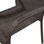 Set de muebles de comedor de jardín 5 piezas de ratán marrón de vidaXL, Conjuntos de jardín - Ref: Foro24-3072491, Precio: 36...