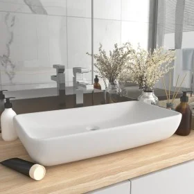 Lavabo de lujo de cerámica rectangular blanco mate 71x38 cm de vidaXL, Lavabos - Ref: Foro24-146954, Precio: 101,26 €, Descue...