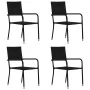 Set de muebles de comedor de jardín 5 piezas ratán PE negro de vidaXL, Conjuntos de jardín - Ref: Foro24-3072497, Precio: 238...