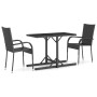 Juego de comedor para jardín 3 piezas negro de vidaXL, Conjuntos de jardín - Ref: Foro24-3072440, Precio: 160,20 €, Descuento: %