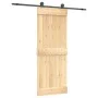 Puerta corredera con herrajes madera maciza de pino 80x210 cm de vidaXL, Puertas - Ref: Foro24-3203065, Precio: 174,42 €, Des...