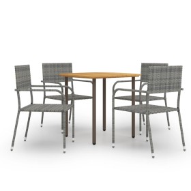 Set comedor jardín 5 pzas ratán sintético gris antracita de vidaXL, Conjuntos de jardín - Ref: Foro24-3072490, Precio: 207,77...