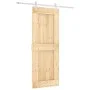 Schiebetür mit Beschlägen aus massivem Kiefernholz, 80 x 210 cm von vidaXL, Türen - Ref: Foro24-3203186, Preis: 204,04 €, Rab...