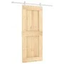 Schiebetür mit Beschlägen aus massivem Kiefernholz 85x210 cm von vidaXL, Türen - Ref: Foro24-3203187, Preis: 203,40 €, Rabatt: %