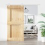 Puerta corredera con herrajes madera maciza de pino 95x210 cm de vidaXL, Puertas - Ref: Foro24-3203189, Precio: 208,57 €, Des...