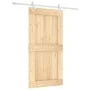 Puerta corredera con herrajes madera maciza de pino 100x210 cm de vidaXL, Puertas - Ref: Foro24-3203190, Precio: 225,28 €, De...