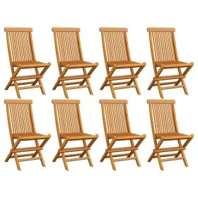 Sillas de jardín plegables 8 unidades madera maciza de teca de vidaXL, Sillas de jardín - Ref: Foro24-3072916, Precio: 441,46...