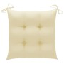 Sillas de jardín 8 uds madera teca con cojines crema blanco de vidaXL, Sillas de jardín - Ref: Foro24-3072906, Precio: 656,10...