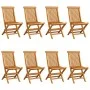 Sillas de jardín 8 uds madera maciza de teca con cojines grises de vidaXL, Sillas de jardín - Ref: Foro24-3072933, Precio: 47...