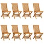 Sillas de jardín 8 uds madera maciza de teca con cojines grises de vidaXL, Sillas de jardín - Ref: Foro24-3072933, Precio: 49...