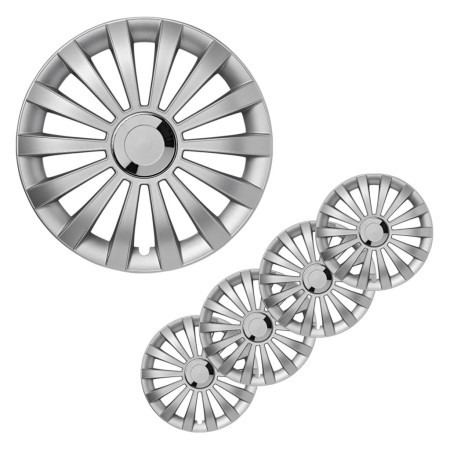 ProPlus Juego de tapacubos 4 unidades Meridian plateado 16" de ProPlus, Llantas y ruedas para automoción - Ref: Foro24-443202...