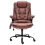Silla de oficina de masaje piel de ante sintética marrón claro de vidaXL, Sillas de oficina - Ref: Foro24-20579, Precio: 240,...