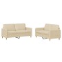 Juego de sofás con cojines 2 piezas tela crema en Sofás | Comprar online en Foru.es