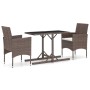 Juego de comedor para jardín de 3 piezas marrón de vidaXL, Conjuntos de jardín - Ref: Foro24-3072448, Precio: 195,72 €, Descu...