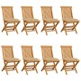Sillas de jardín 8 unidades madera de teca con cojines beige de vidaXL, Sillas de jardín - Ref: Foro24-3072935, Precio: 510,4...