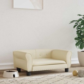 Cama para perros de cuero sintético crema 70x45x30 cm en Camas para perros | Comprar online en Foru.es