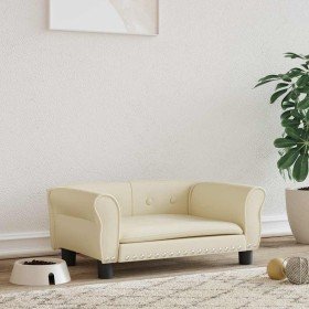 Cama para perros de cuero sintético crema 70x45x30 cm en Camas para perros | Comprar online en Foru.es