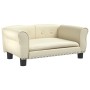Cama para perros de cuero sintético crema 70x45x30 cm en Camas para perros | Comprar online en Foru.es