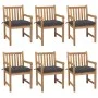 Sillas de jardín 6 uds madera maciza de teca cojines antracita de vidaXL, Sillas de jardín - Ref: Foro24-3073046, Precio: 872...